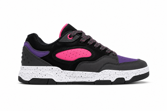 Black Grey Pink Suede